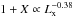 \hbox{$1+X \propto L_{\rm x}^{-0.38}$}