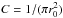 \hbox{$C=1/(\pi r^2_0)$}