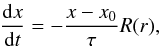 \appendix \setcounter{section}{1} \begin{eqnarray} \frac{{\rm d}x}{{\rm d}t} = - \frac{x-x_0}{\tau}R(r), \label{equdamp} \end{eqnarray}
