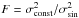 \hbox{$F=\sigma_{\rm const}^2/\sigma_{\rm sin}^2$}