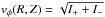 \hbox{$v_{\phi}(R,Z)=\sqrt{I_++I_-}$}