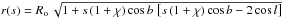 \hbox{$r(s)=\rsun\,\sqrt{1+s\,(1+\chi)\cos b\,\left[s\,(1+\chi)\cos b-2\cos l \right]}$}