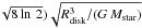 \hbox{$\!\sqrt{8\ln\,2})\sqrt{R_{\rm disk}^3/(G\,M_{\rm star})}$}
