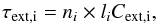 \appendix \setcounter{section}{2} \begin{equation} \tau_{\rm{ext}, i} = n_i \times l_i C_{\rm{ext}, i}, \end{equation}