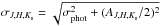 \hbox{$\sigma_{J, H, K_{\rm s}} = \sqrt{\sigma_{\rm phot}^2+ (A_{J, H, K_{\rm s}}/2)^2}$}