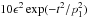 \hbox{$10{\epsilon}^{2} \exp(-t^2/p_1^2)$}