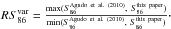 \hbox{$RS_{86}^{\rm{var}}=\frac{\max(S_{86}^{\rm{Agudo~et~al.~(2010)}},~S_{86}^{\rm{this~paper}})}{\min(S_{86}^{\rm{Agudo~et~al.~(2010)}},~S_{86}^{\rm{this~paper}})}\cdot$}