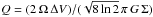 \hbox{$ Q = (2 \, \Omega \, \Delta V) / (\sqrt{8 \ln2} \, \pi \, G \, \Sigma) $}
