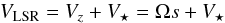 \appendix \setcounter{section}{1} \begin{equation} \label{ome_s} V_{\rm LSR} = V_z + V_{\star} = \Omega s + V_{\star} \end{equation}
