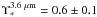 \hbox{$\Upsilon_{\ast}^{3.6~\mu{\rm m}}=0.6\pm0.1$}