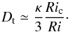 \begin{equation} D_{\rm t}\simeq\frac{\kappa}{3}\frac{Ri_{\rm c}}{Ri}\cdot \end{equation}