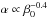 \hbox{$\alpha\propto \beta_0^{-0.4}$}