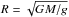 \hbox{$R = \sqrt{GM/g}$}