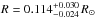 \hbox{$R = 0.114^{+0.030}_{-0.024}\,R_\odot$}