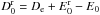 \hbox{$D_0^{\rm r}=D_{\rm e}+E_0^{\rm r}-E_0$}