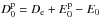 \hbox{$D_0^{\rm p}=D_{\rm e}+E_0^{\rm p}-E_0$}