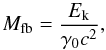 \begin{equation} \begin{array}{l} M_{\rm fb}=\dfrac{E_{\rm k}}{\gamma_{0}c^{2}}, \end{array} \end{equation}