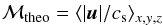 \begin{eqnarray} \mathcal{M}_{\mathrm{theo}} = \langle |{\vec u}|/c_{\mathrm{s}}\rangle_{x,y,z} \end{eqnarray}