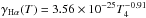 \hbox{$\gamma_{\rm H\alpha}(T)=3.56\times10^{-25}T_4^{-0.91}$}