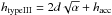 \hbox{$h_{\rm typeIII}=2d\sqrt{\alpha}+h_{\rm acc}$}