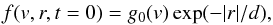 \appendix \setcounter{section}{1} \begin{eqnarray} \label{eq_init_f} f(v,r,t=0)= g_0(v)\exp (-|r|/d), \end{eqnarray}