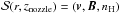 \hbox{$\mathcal{S}(r,z_\mathrm{nozzle})=(\vec{v},\vec{B},n_\mathrm{H})$}
