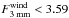 \hbox{$F^{\text{wind}}_{\text{3~mm}}< 3.59$}