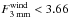 \hbox{$F^{\text{wind}}_{\text{3~mm}}< 3.66$}