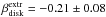 \hbox{$\beta_{\rm disk}^{\rm extr}= -0.21 \pm 0.08$}
