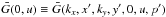\hbox{$\bar{G}(0,u)\equiv \bar{G}(k_x,x^\prime,k_y,y^\prime,0,u,p^\prime)$}