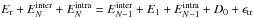 \hbox{$E_{\rm r}+\Einter_N+\Eintra_N=\Einter_{N-1}+E_1+\Eintra_{N-1}+D_0+\Etr$}