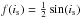 \hbox{$f(i_{\rm s})=\frac12\sin(i_{\rm s})$}