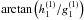 \hbox{$\arctan\left(h_{1}^{(1)}/g_{1}^{(1)}\right)$}