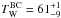 \hbox{$T_\mathrm{W}^\mathrm{BC} = 61_{-9}^{+1}$}