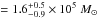 \hbox{$~=1.6^{+0.5}_{-0.9}\times10^{5}~M_{\sun}$}