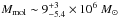 \hbox{$M_{\rm mol} \sim 9^{+3}_{-5.4} \times 10^6~M_{\sun}$}