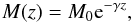 \begin{equation} M(z)=M_0{\rm e}^{-\gamma z} , \label{wechsler} \end{equation}