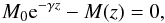 \begin{equation} {M_0{\rm e}^{-\gamma z}-M(z)=0}, \label{eqmcbride} \end{equation}
