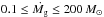 \hbox{$0.1\leq \dot{M_{\rm g}} \leq 200\,M_{\odot}$}