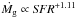 \hbox{$\dot{M_{\rm g}} \propto {\it SFR}^{+1.11}$}