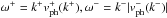 \hbox{$\omega^+ = k^+ \vph^+(k^+), \omega^- = k^- |\vph^-(k^-)|$}