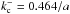 \hbox{$k_{\rm c}^- = 0.464/a$}
