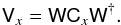 \begin{equation} \label{eq:19} \tens V_x = \tens W \tens C_x \tens W^{\dag}. \end{equation}