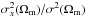 \hbox{$\sigma^2_x(\Omega_{\rm m})/\sigma^2(\Omega_{\rm m})$}