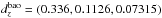 \hbox{$d_z^{\rm bao} = (0.336, 0.1126, 0.07315)$}