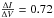\hbox{${\Delta I \over \Delta V} = 0.72$}