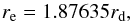 \begin{equation} r_{\rm e}=1.87635 r_{\rm d} , \label{Eq07} \end{equation}
