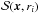 \hbox{$\mathcal{S}(\v{x},r_i)$}
