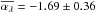 \hbox{$\overline{\alpha_\lambda}=-1.69\pm0.36$}
