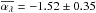 \hbox{$\overline{\alpha_\lambda}=-1.52\pm0.35$}